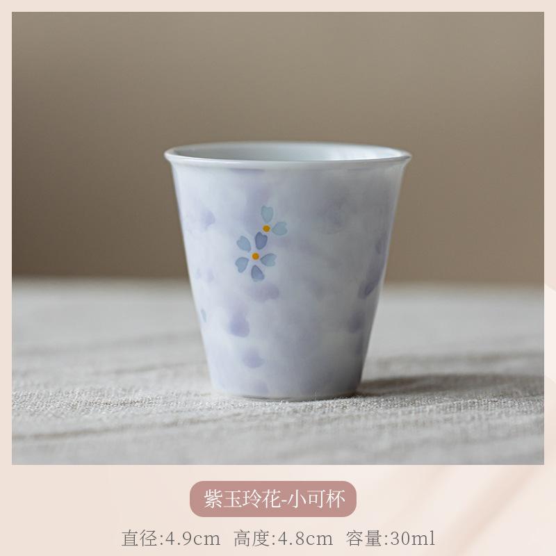

2pc/lot Hand-painted Flower Openwork Teacup Zen Tea Bowl Jug Tea-tasting Smelling Cup Chazhan Master Cups Teaset Ornaments 30ml
