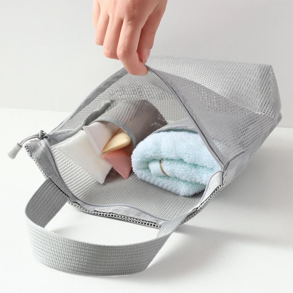 Portable Travel Handbags Mesh Makeup Toiletry Storage Bags Hanging Cosmetic Organizer Pouch Washing Body Shower Tools Organizer