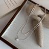 Stainless Steel Double Necklace Simple Double Chain Casual Snake Chain Silver Stylish Women Gift Present Daily Jewelry [Mesaro]