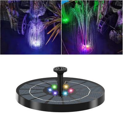 Fonte de Água Solar com Luz Colorida LED Fonte Solar Economizadora de Energia Uso Interno/Externo