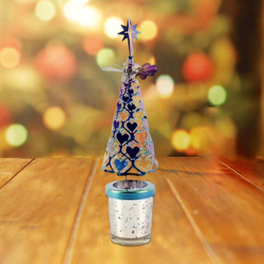 Metal Tealight Candle Holder Spinner Rotating Turning Candle Stick