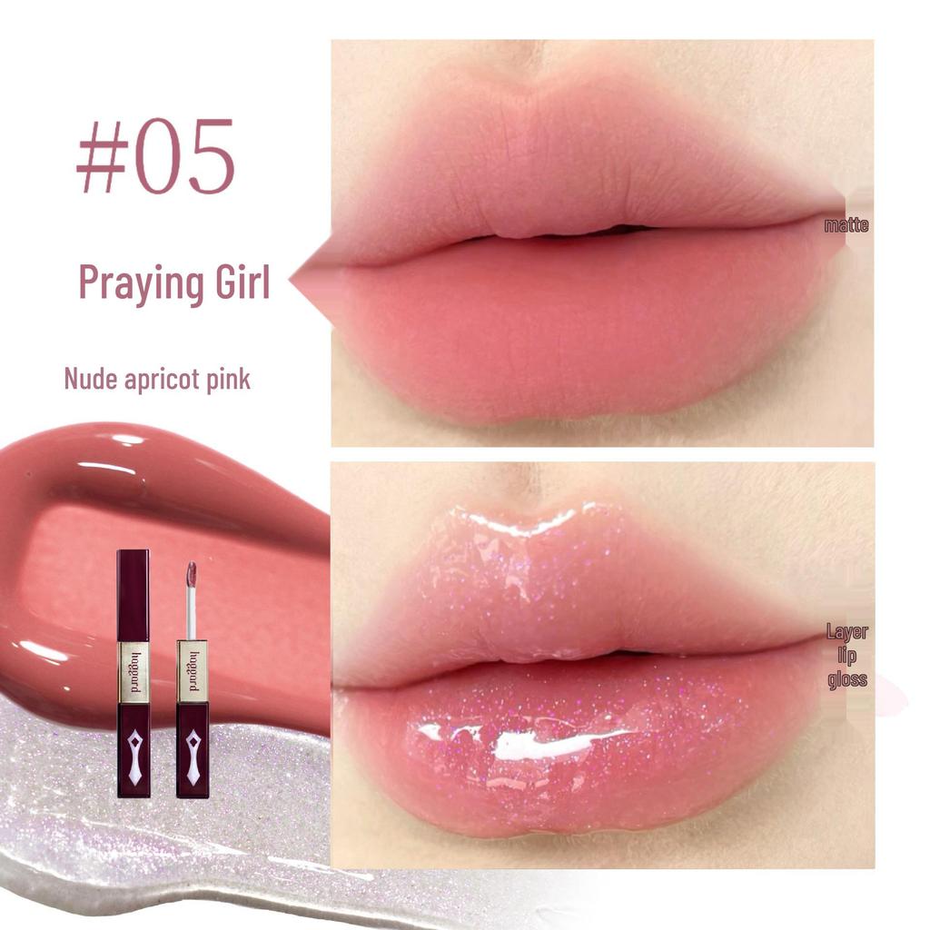 Haggard Black Ash Dual-Ended Lip Glaze & Matte Lipstick Combo - Versatile Nude Lip Gloss & Matte Finish
