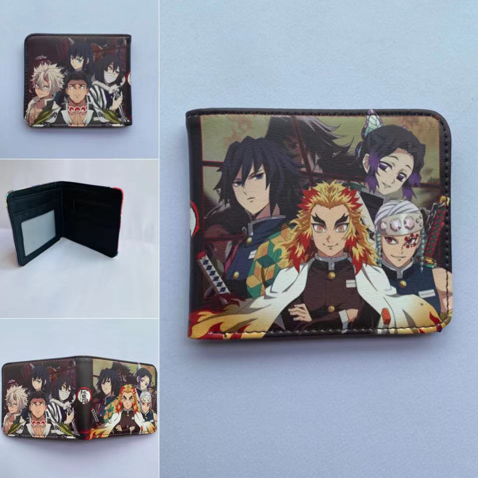 Japan cartoon comics Demon Slayer Short Fold Wallet Cartoon Coin Purse Suitable for Students 0006