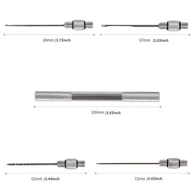 Carp Strong Fishing Rigging Bait Needle Kit Fishing Tools Bait Drill Stringer Needle with Nonslip Handle Fishing Needle