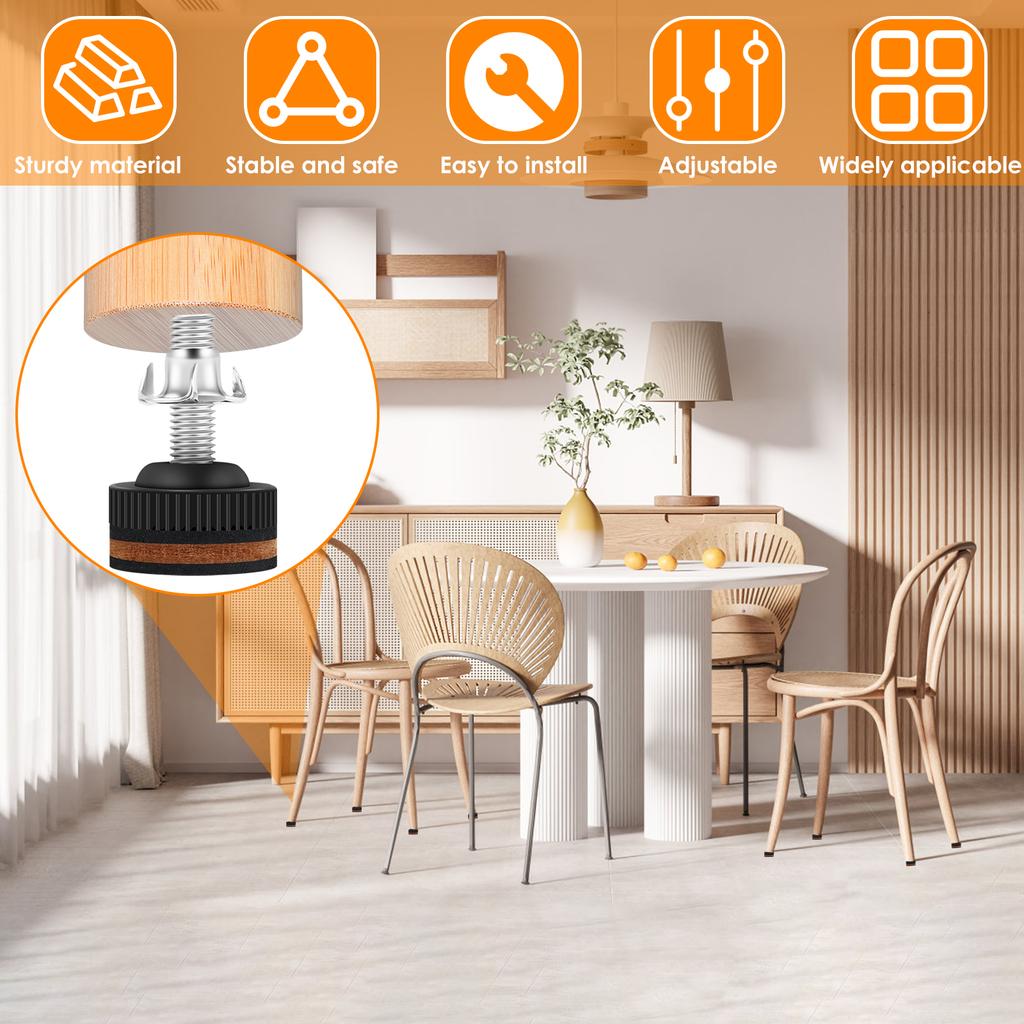 20Pcs Adjustable Furniture Levelers Furniture Legs Increased Height Anti-slip Foot Riser Sofa Table Chair Raiser Floor Protector