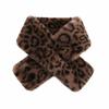 Lightweight Faux Rabbit Fur Scarf Thicken Faux Collar Chic Leopard Print Neckerchief  Ladies