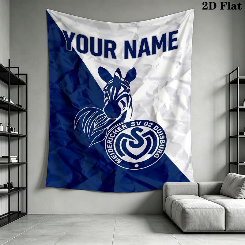 Custom Name MSV Duisburg Wall Tapestry Aesthetic Wall Hanging Printed Fabric Blanket Decorative Tapestries for Bedroom Living Room Home Decor
