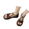 Retro New Style Open-toe Flat Sandals for Women, Soft Leather Sole, Anti-slip, Versatile and Stylish Shoes
