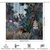 Rainforest Floral Shower Curtain High-Quality Waterproof Fabric Decorative Bath Rug Mat For Bathroom Decoration In Modern Style