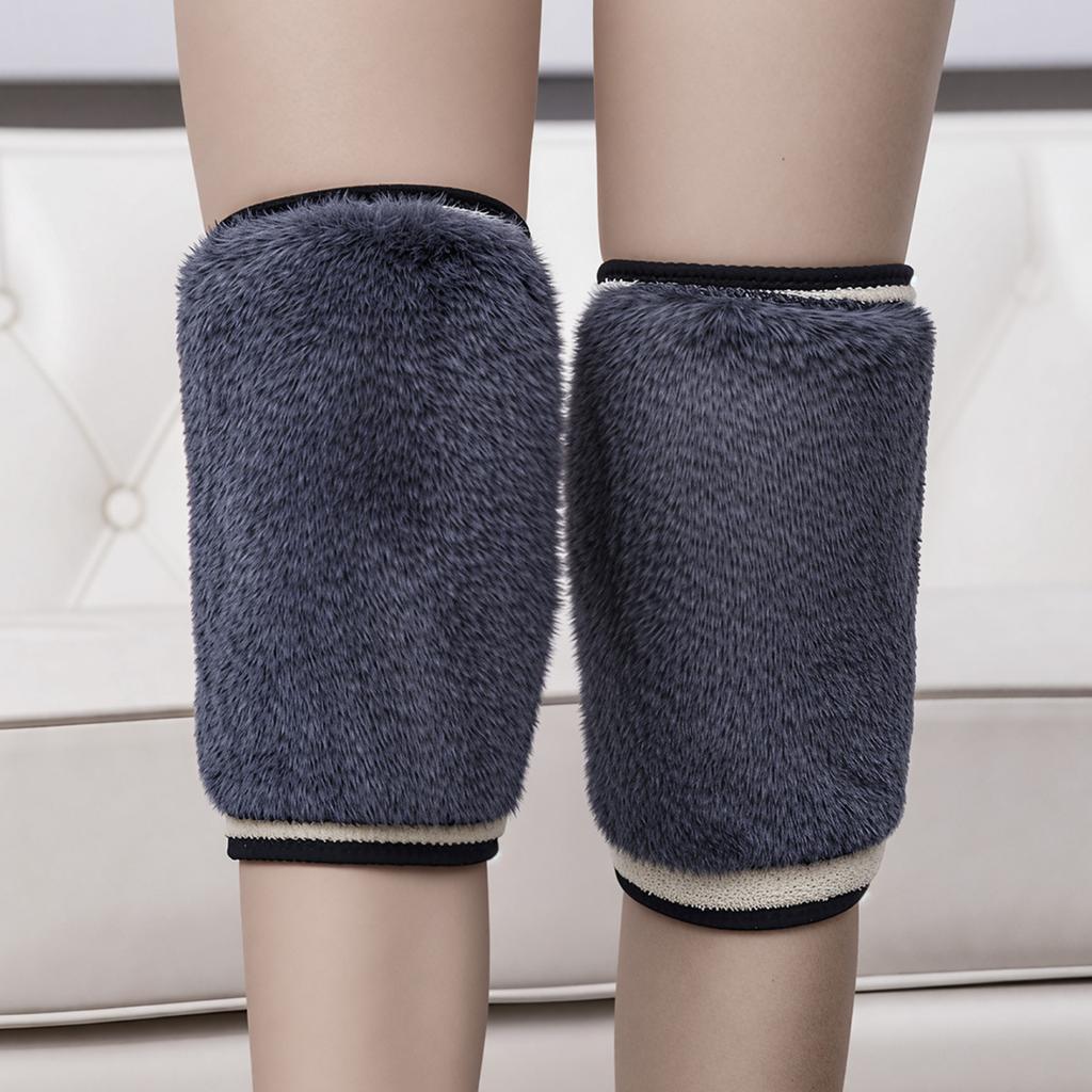 1 paio Ginocchiere Invernali Calde per Donne Scaldagambe Uomini Anziani Gamba Fredda Artrite Ginocchiera Supporto Ginocchio Protezione Ginocchio Pelliccia di Coniglio
