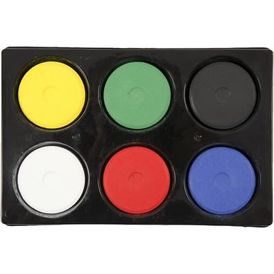 Plastická paleta so 6 priehradkami vrátane guľôčok temperových farieb - miešateľné farby. Ref 34576