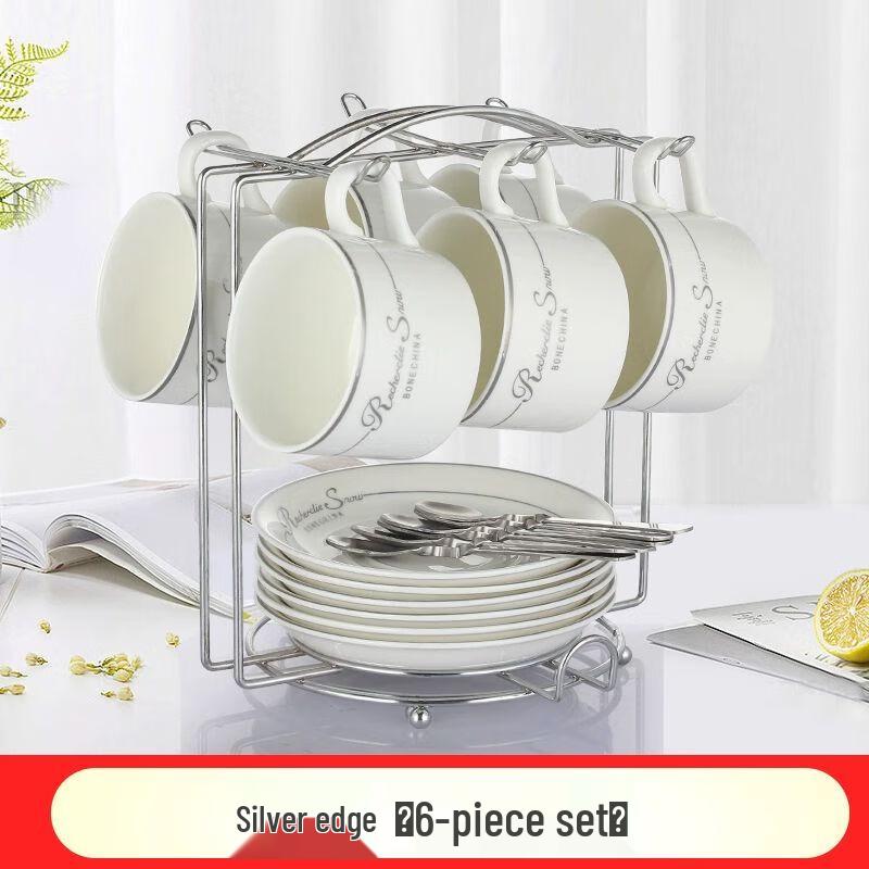 

Набор керамических кофейных чашек в европейском стиле с блюдцами и ложками