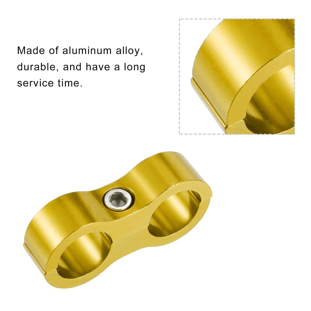 X AUTOHAUX 3 st Bil AN8 16 mm Slangseparator Klämma Slangklämma Bränsleledningskoppling Aluminiumlegering Fäste Guldton