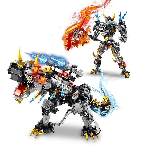 STEM 2 in1 Tyrannosaurus Dinosaur Building Kits, Compatible with Dinosaur Set, Transforming Mech Robot Building Sets for Adults, Educational Gift Toy B