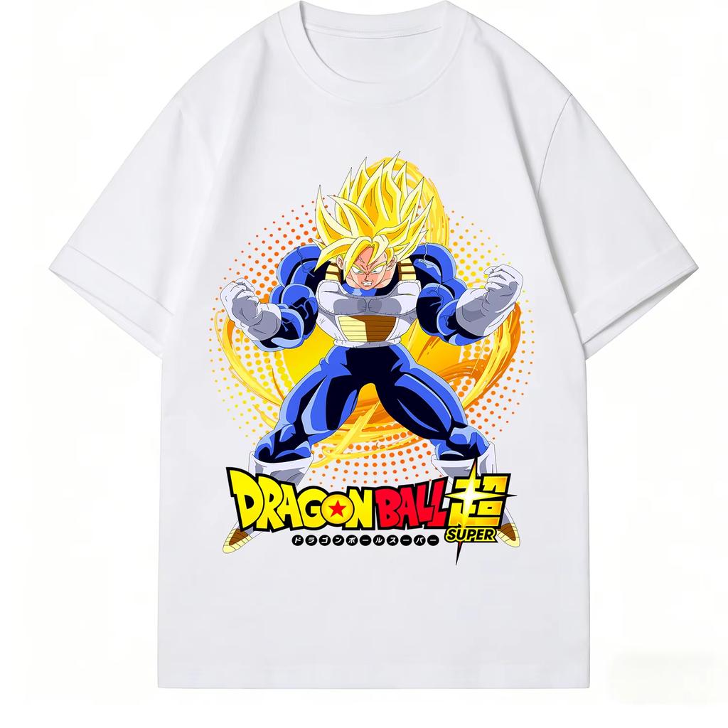 Dragon Ball Vintage Super Saiyan Goku Battle Armor Print Pure Cotton Men T-Shirt Unisex Casual Streetwear 2026 Summer Tee