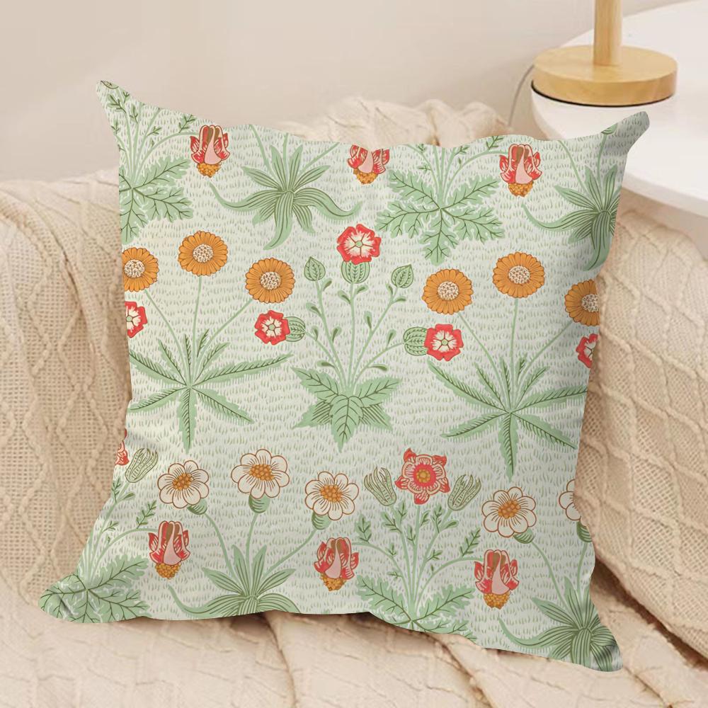 Classic MMorris Art Cushion Cover Short plush Doublesided Print Square Throw Pillow Covers Sofa Home Cushion Decor
