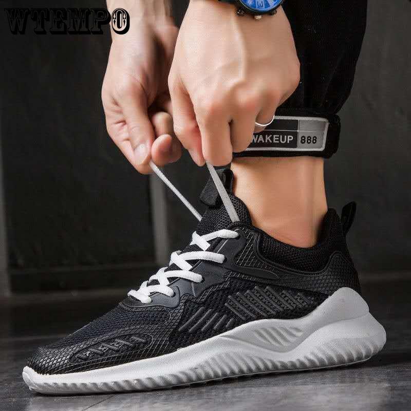 WTEMPO Letní tenisky Pánské outdoorové prodyšné sportovní boty ze síťoviny Neklouzavá tlustá podrážka měkká spodní část Běžné běžecké boty