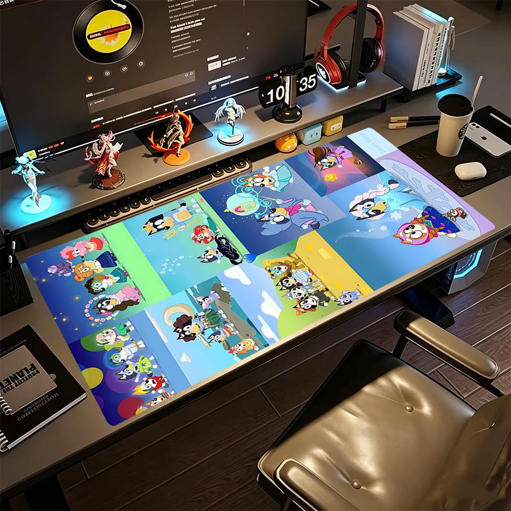 Bluey Large Mouse Pad Gamer Mousepad Desktop Mouse Pad Non-Slip Rubber Bottom Perfect Gift for Gamers And Professionals