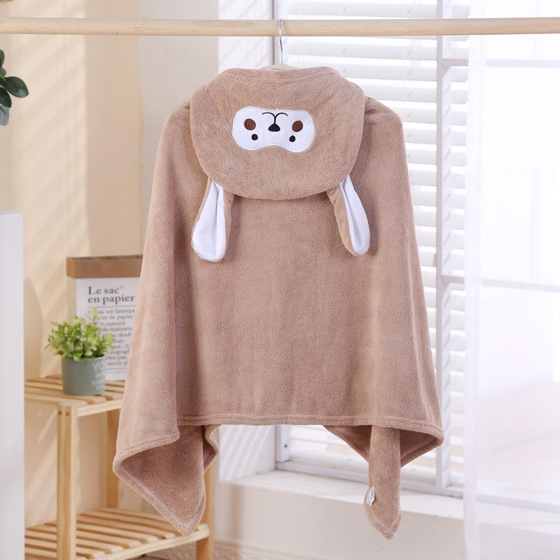 

Детский халат с капюшоном, полотенца с рисунком для девочек и мальчиков, банное полотенце, одеяло из кораллового флиса, мягкий банный халат для детей, пеленка для младенцев 70x140cm кофейный