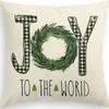 Merry Christmas Decor Cushion Cover 45x45 cm Pillow CaseCartoon Reindeer Santa Claus Printed Throw Pillowcase Linen Pillow Cover