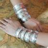 Vintage Silver Elephant Cuff Bracelet - Bohemian Ethnic Style for Women Pattern Elephant Wide Bracelet
