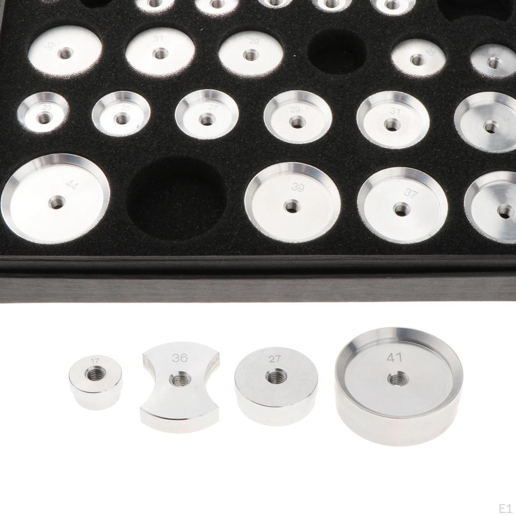 25 Pieces Watch Back Press Dies Case Repairing Tools Professional Aluminum
