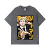275 GSM Washed T-shirts 100% Cotton Chainsaw Man V25 Kishibe Print Unisex Heavy Cotton T Shirt