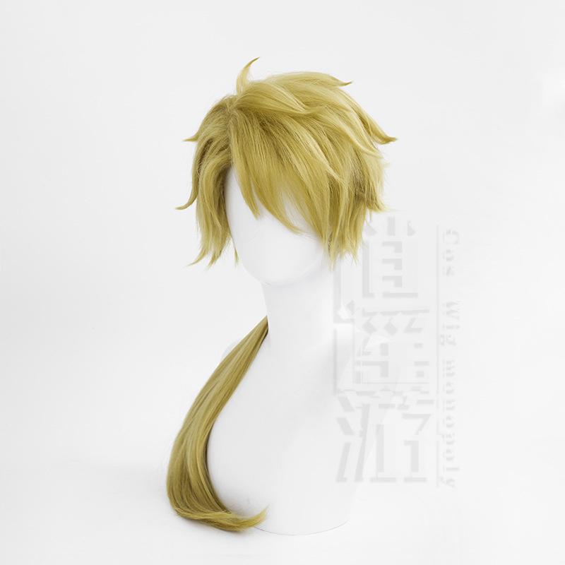 

Парик для косплея Doppo Kunikida, зеленый, золотой, длинный, конский хвост, пушистые, термостойкие, синтетические волосы, парики для косплея в стиле аниме + шапочка для парика One Size