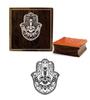 Printtoo Textile Stamp Hamsa Hand Pattern Wooden Square Rubber Stamp Scrap-booking-2 X 2
