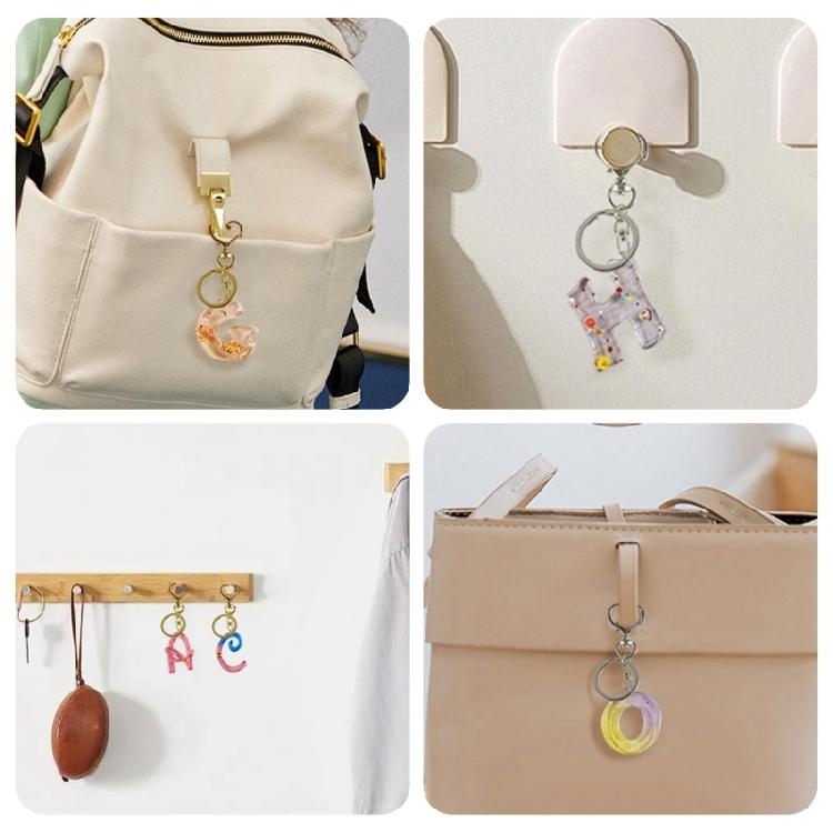 Silicone Keychain Mold with Hole Letter/Numbers Charm Key Pendant Crafting Mould Handmade Jewelry Making Supplies