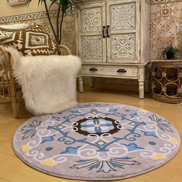 

Ретро круглый ковер утолщенный спальня ковер у кровати компьютерный стул грязеотталкивающий мультфильм моющийся diameter 120cm