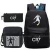 3pcs CR7 Backpacks Ronaldo Print Boys Girls School Bags Student Teenager Mochila Laptop Travel Rucksack Gift