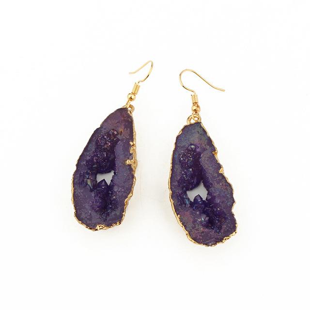 Pendientes de Caramelo Pendientes de Piedra Natural Imitación Pendientes Geométricos Colgante Pendientes de Resina