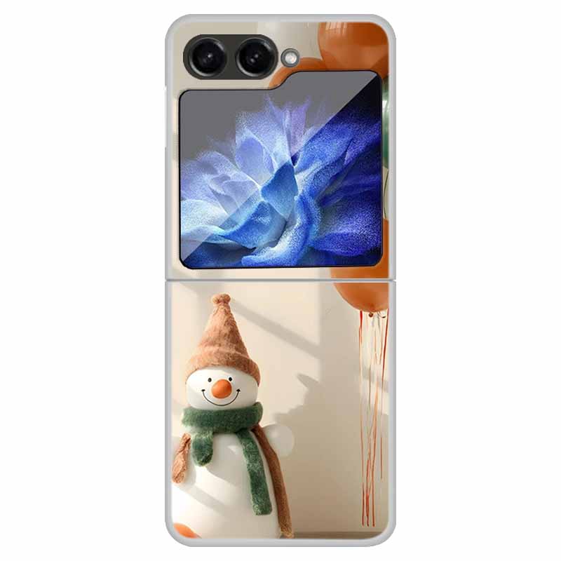For Samsung Galaxy Z Flip 6 5 4 3 Case Christmas Cute Clear Hard Plastic PC Folding Back Cover For Samsung Z Flip6 Flip5 Flip4