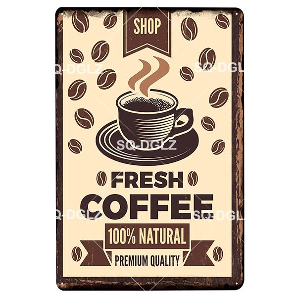 SQDGLZCOFFEE Menu Metal Sign Vintage Plaque Plate Decor For Pub Bar Wall Decor Break Coffee Tin Signs Retro Paris Cafe Poster