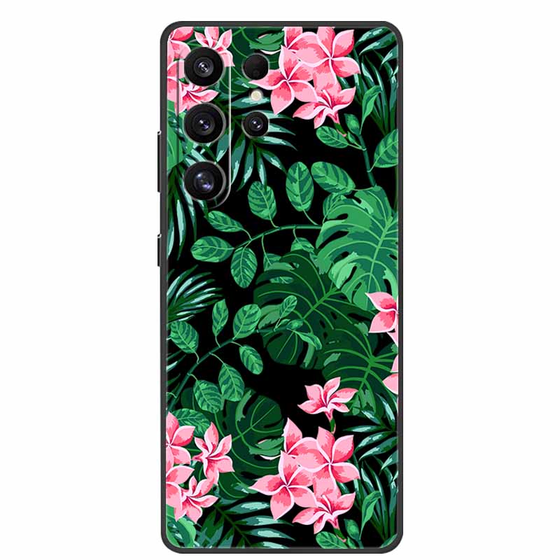 For Samsung Galaxy S26 Ultra Case Cute Floral Black Luxury Soft Silicone Back Cover For Samsung S26 Ultra Cases GalaxyS26 Ultra