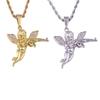Angel Boy Cherub Wings Pendant Necklace Shoot Cupid Love God Gold Silver Color Hip-hop Male Charm Collar Long Chain