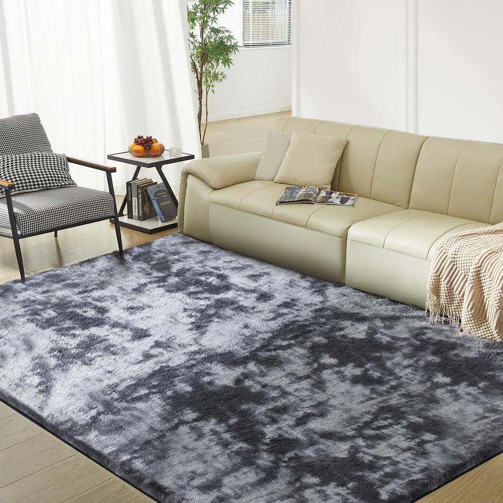 Alfombra Ultra Suave para Sala de Estar, Alfombra de Felpa de Pelo Largo para Dormitorio, Decoración para Habitación de Adolescentes, Dormitorio Universitario, Guardería, Hogar, Felpudo Duradero Antideslizante