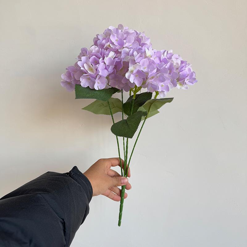 5-Head Silk Hydrangea Fake Flowers for Wedding Décor and Home Arrangements