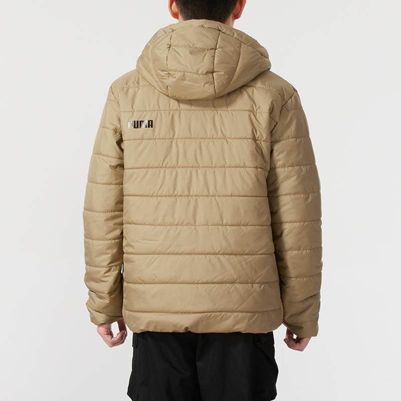 Puma Warm Windproof Comfortable Stylish Lightweight Hooded Cotton Jacket Men jackets Brown 672418-67