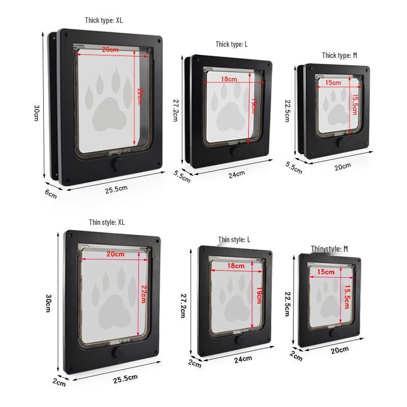 Haustürklappe mit ABS-Rahmen: Katzen-/Hunde-Ein-/Ausgang und Drehschaltersteuerung