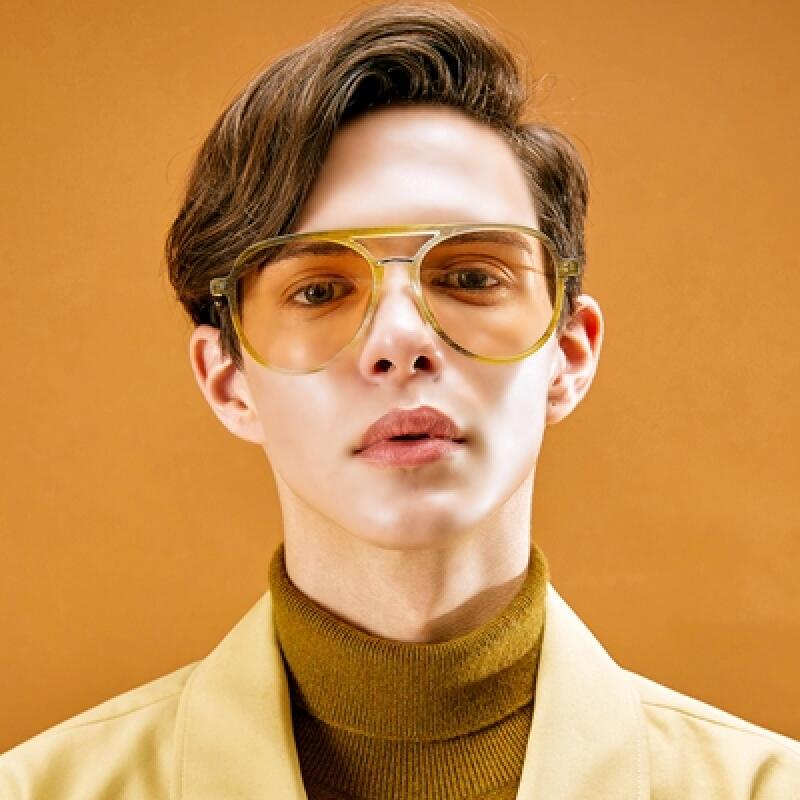 LKS1339 Two-Bridge Sunglasses C1_TRANSPARENT