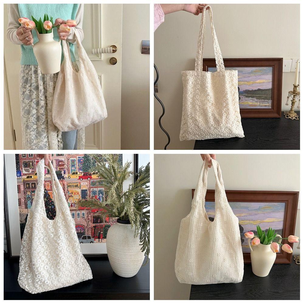 Sweet Mesh Hollowed Vest Bag Nylon Bohemian Handbag Casual Daisy Flower Shoulder Bag  Daily