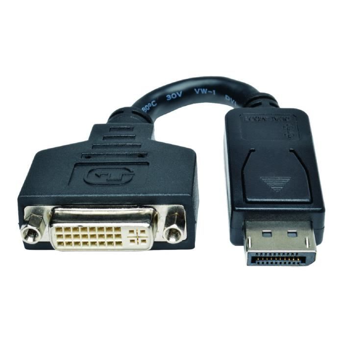 Adaptateur vidéo - Tripp Lite - DP-M vers DVI-I-F - 6 pouces - Moulé - Noir