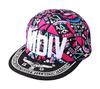 [sproutsy] Snapback Cap, Urban Art Print, Geometric Design, Black Visor, Flat Visor Cap, Kids', Hat, Cap (JP, Number Size, 52.0 Cm, Pink)