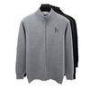 Haggis Men's 100% Wool Zipper Cardigan Sweater - Thick, Stand Collar, Autumn/Winter Style