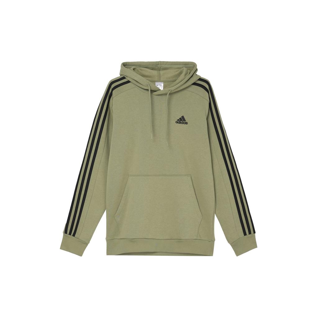 Adidas ESSENTIALS FLEECE 3 STRIPES HOODIE Stripes Design Thickened And Fleece Lined Hooded Thermal Comfortable JI6425