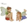 Small Fairy Tale Garden Ornaments 2Pcs/Set Boy And Girl Statues, Resin Miniature Figurines, Mini Landscape Statues for Patios Cute Figures Garden,