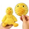 Pet Toy with Soft Plush Fabric Bite-Resistant Chew Toy Built-in Sound Design Yellow Duck Shape Dog Toy for Puppy Adult Dog