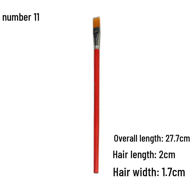 Red Handle Nylon Bristle Brush for Oil, Watercolor, and Acrylic Painting